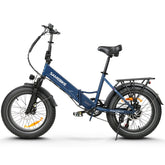SAMEBIKE LOTDM200-II Electric Bike - 500W Motor 48V13AH Battery 40KM Range Mechanical Disc Brakes - Deep Blue